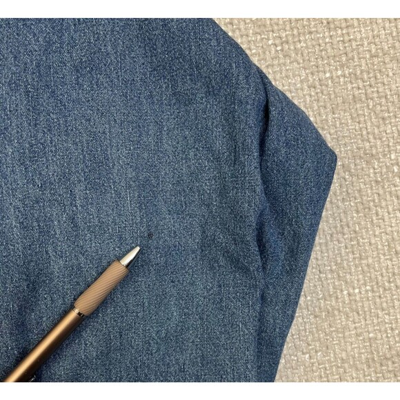 Vintage Carhartt Jacket Men's XL Tall Blue Denim Fleece Lined Shacket S115DST - Picture 9 of 9